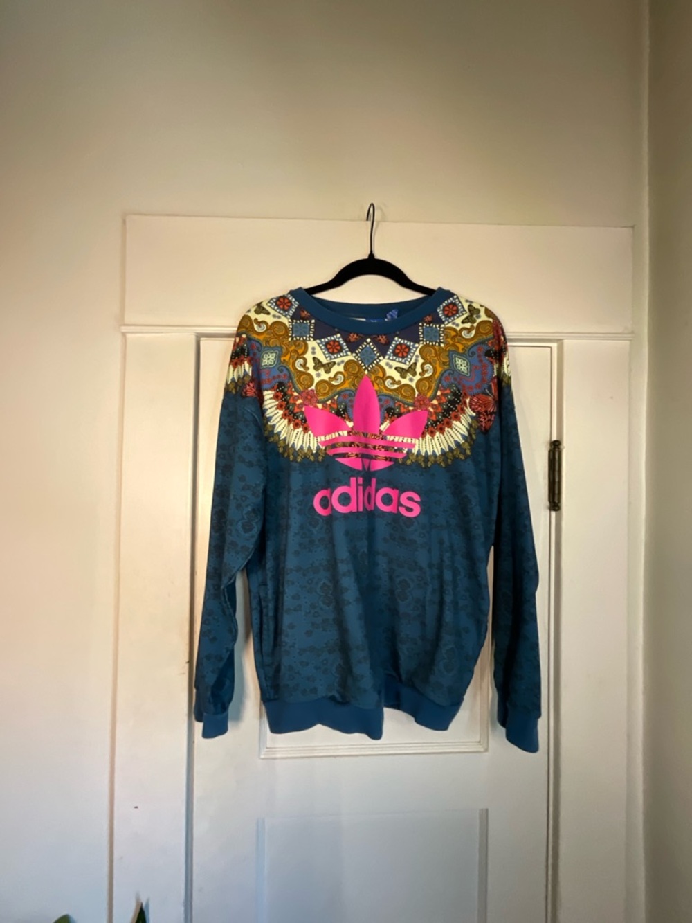 Adidas x Farm Rio Borbomix Butterfly Teal Crewneck Sweatshirt
